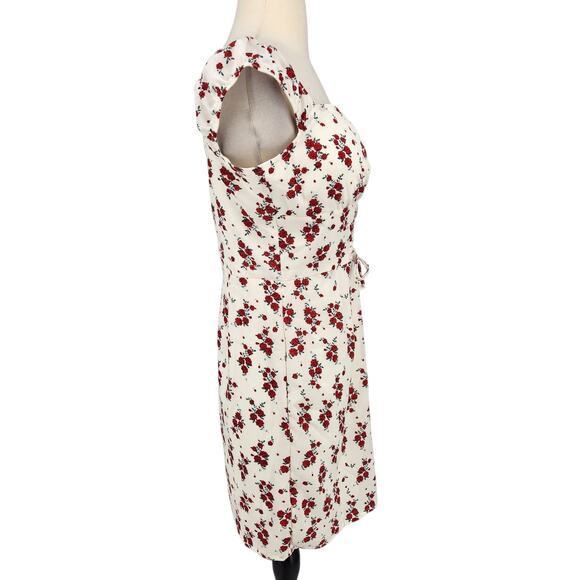 Nasty Gal Lace-Up Floral Mini Dress Size 6 Sweetheart Neckline Romantic - Picture 6 of 6